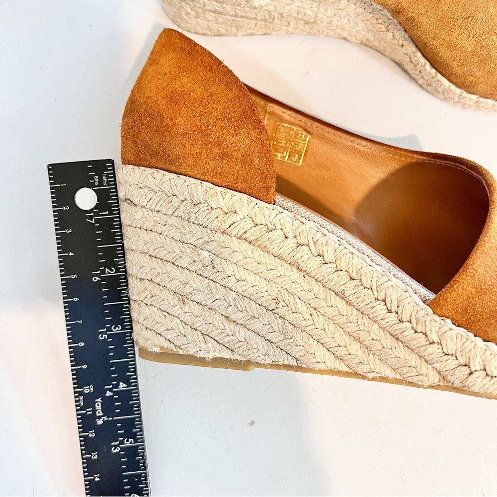 Vince Sonora Wedges Women’s 9.5 Brown Suede Espadrille Jute Heels Made in Spain - Picture 8 of 10